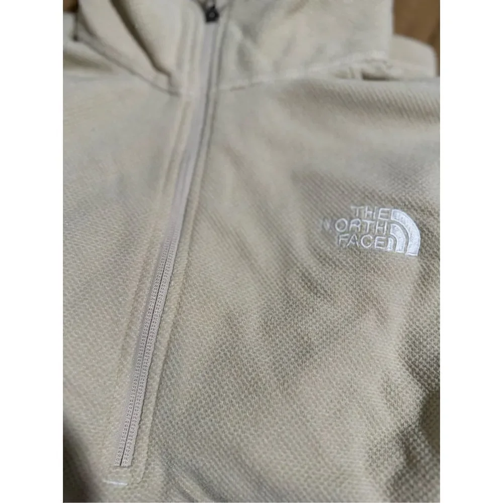 The North Face Glacier 100 beige hiking fleece 1/4 zip pullover sweater